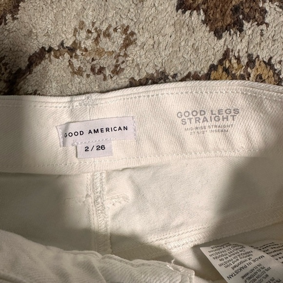 NWT Good American Good Straight Legs White Jeans 26 - Picture 2 of 7